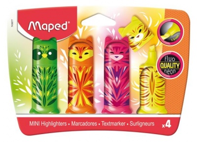 Szövegkiemelő készlet, 1-5 mm, MAPED "Fluo Peps Mini Cute", vegyes színek