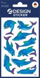 Matrica, papír, 2 ív, 76x120 mm, AVERY ZWECKFORM, "Z-Design No.53444", csillogó delfinek